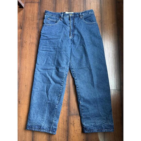 Men’s Old Mill Fleece Lined Denim Jeans 34x30 Dark Wash Warm Winter Cold Weather - Picture 3 of 9